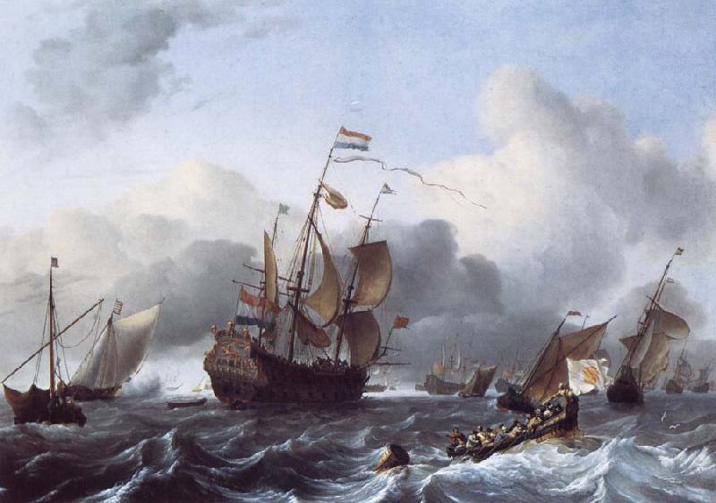 Ludolf Backhuysen The Eendracht and a Fleet of Dutch Men-of-War